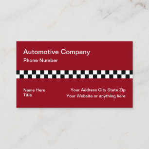 Carte De Visite Motif à damier de course automobile