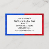 Carte De Visite Motif à deux tons bleu et rouge (Dos)