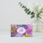 Carte De Visite Motif à fleurs colorées (Debout devant)