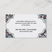 Carte De Visite Motif à fleurs cutesy (bleu) (Dos)