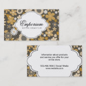 Carte De Visite Motif à fleurs cutesy (jaune) (Devant / Derrière)