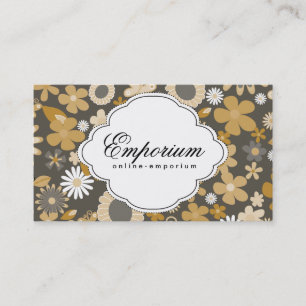 Carte De Visite Motif à fleurs cutesy (jaune)