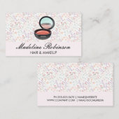 Carte De Visite Motif à fleurs de printemps | Maquillage compact (Devant / Derrière)