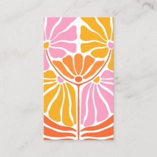 Carte De Visite Motif à fleurs rétro Boho