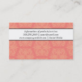 Carte De Visite Motif à fleurs stylisé | Chic (Dos)