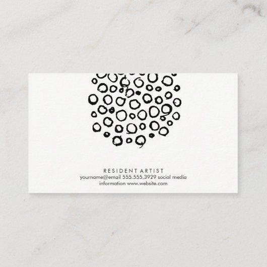 Carte De Visite Motif à huile circulaire Parties scintillant or (Dos)