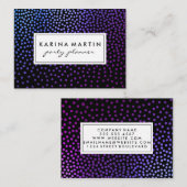 Carte De Visite Motif à lunettes métalliques violettes (Devant / Derrière)