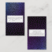 Carte De Visite Motif à lunettes métalliques violettes (Devant / Derrière)