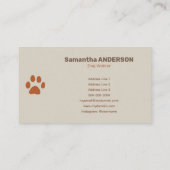 Carte De Visite Motif à mâchoires - Chien Walker (Dos)