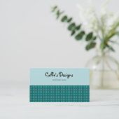 Carte De Visite Motif à petits carreaux sarcelle et aqua (Debout devant)
