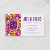 Carte De Visite Motif à point Polka Violet (Devant)