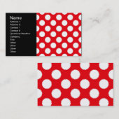 Carte De Visite Motif à points polka rouge et blanc brillant (Devant / Derrière)