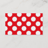 Carte De Visite Motif à points polka rouge et blanc brillant (Dos)