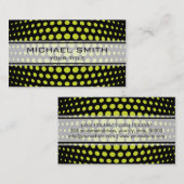 Carte De Visite Motif à points Polka vert acide moderne (Devant / Derrière)