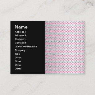 Carte De Visite Motif à pois rose et blanc argenté