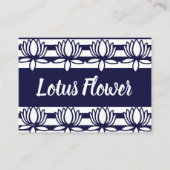 Carte De Visite Motif à rayures florales de Lotus (Devant)
