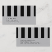 Carte de visite Motif à rayures gris-noir clair (Devant / Derrière)