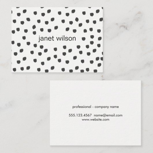 Carte De Visite motif à texture tachetée chic (Devant / Derrière)