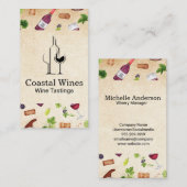 Carte De Visite Motif à vin | Vignoble | Goûter (Devant / Derrière)