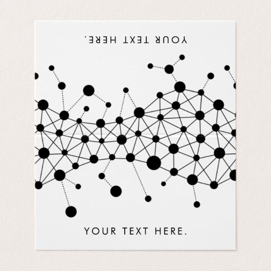 Carte De Visite Motif abstrait de lignes et de points noir et blan (Extérieur déplié)