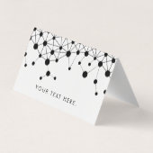 Carte De Visite Motif abstrait de lignes et de points noir et blan (Dos)