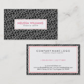 Carte De Visite Motif Abstrait moderne noir et blanc (Devant / Derrière)