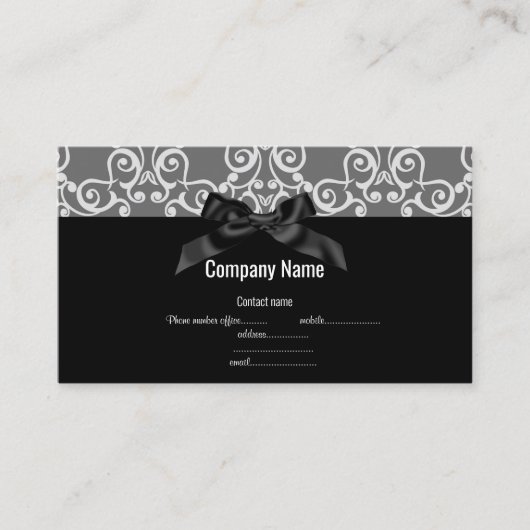 CARTE DE VISITE MOTIF ABSTRAIT NOIR ARGENT (Devant)