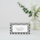 Carte De Visite Motif Abstrait noir et blanc élégant (Debout devant)