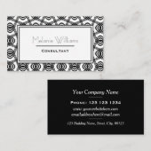 Carte De Visite Motif Abstrait noir et blanc élégant (Devant / Derrière)