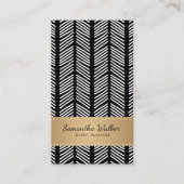 Carte De Visite Motif abstrait noir et blanc or (Devant)