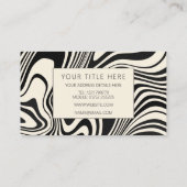 Carte De Visite Motif Abstrait Retro Black Swirl (Dos)