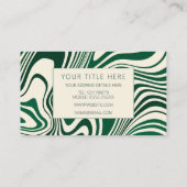 Carte De Visite Motif Abstrait Retro Green (Dos)