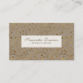 Carte De Visite Motif Abstrait Tan & Gold Tree Brunches (Devant)