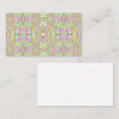 Carte De Visite Motif Abstrait Trippy Retro Rose et Lime Green (Devant / Derrière)