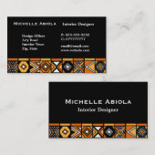 Carte De Visite Motif africain d'art (Devant / Derrière)