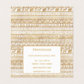 Carte De Visite Motif africain de la tribu Gold White (Intérieur déplié)