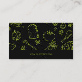 Carte De Visite Motif alimentaire | Chef exécutif | Gestionnaire d (Dos)