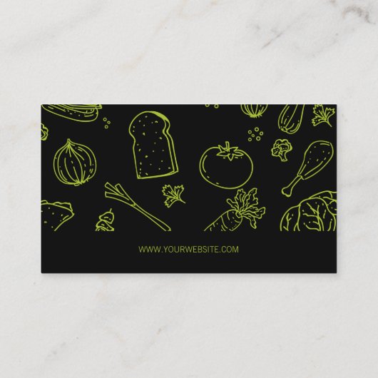 Carte De Visite Motif alimentaire | Chef exécutif | Gestionnaire d (Dos)