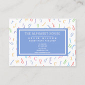 Carte De Visite Motif alphabet - Enseignant substitut / Tuteur (Devant)