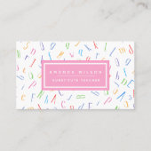 Carte De Visite Motif alphabet - Enseignant substitut / Tuteur (Devant)