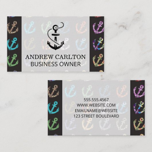 Carte De Visite Motif Ancre (Devant / Derrière)