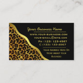 Carte De Visite Motif animal d'impression de fourrure de léopard (Dos)