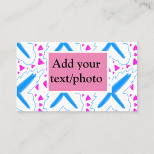 Carte De Visite Motif aquarelle bleu rose ajoutez nom texte person