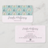 Carte De Visite Motif arc-en-ciel blanc mignon (Devant / Derrière)