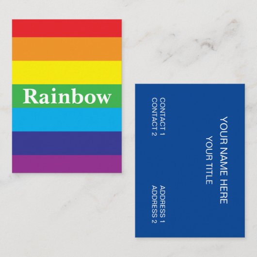Carte De Visite Motif arc-en-ciel Lgbt (Devant / Derrière)