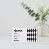 Carte De Visite Motif arlequin noir et blanc (Debout devant)