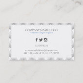 Carte De Visite Motif art déco gris clair et blanc (Dos)