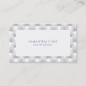 Carte De Visite Motif art déco gris clair et blanc (Devant)