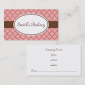 Carte de visite Motif au chocolat rose (Devant / Derrière)