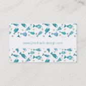 Carte De Visite Motif avec des poissons et des étoiles de mer (Dos)